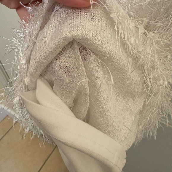 Lulus white feather fringe mini dress size xs homecoming party dress - Picture 5 of 9